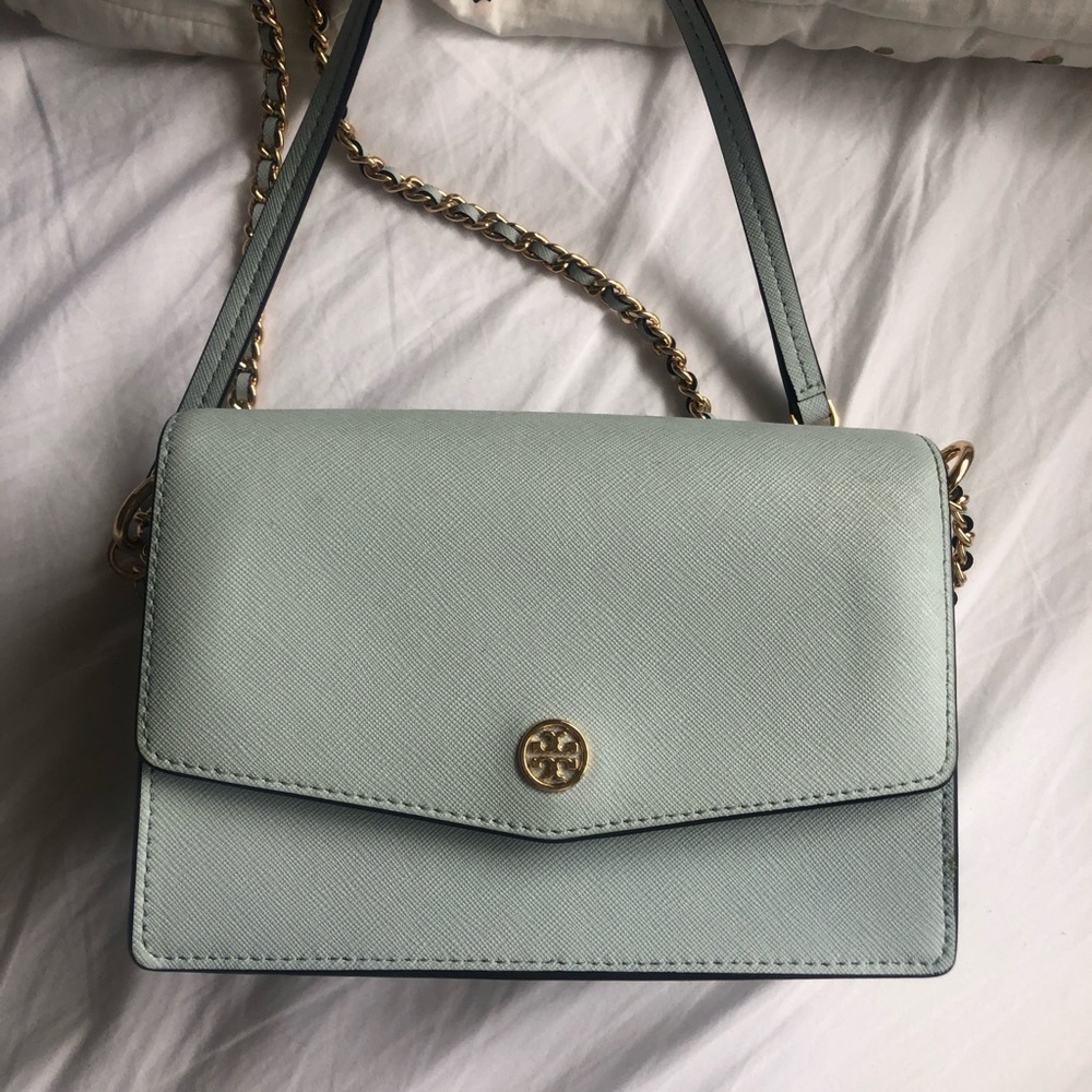 Tory Burch mint cross body purse